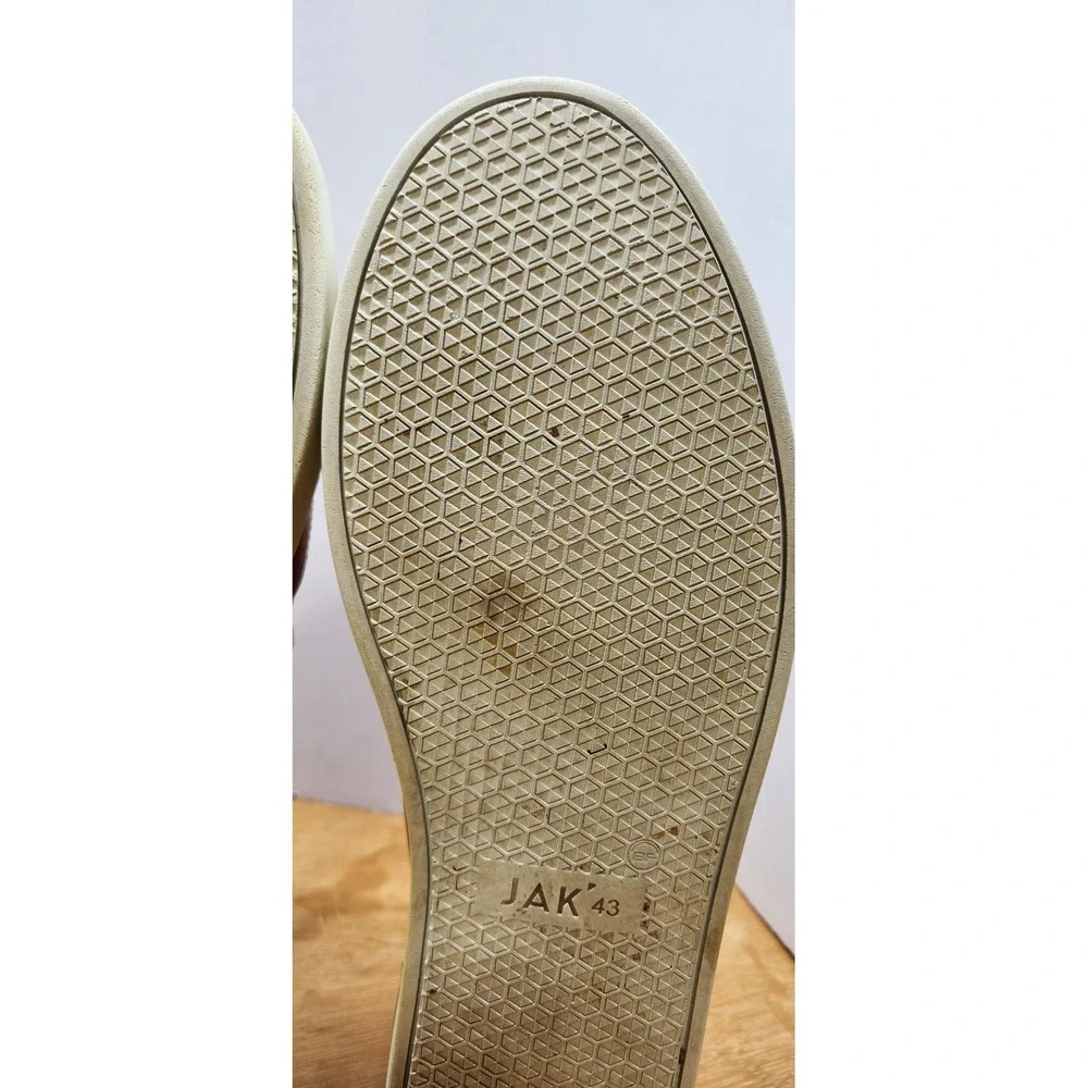JAK Nova Tan Leather Low Top Sneakers Mens 43 Brown Made in Portugal